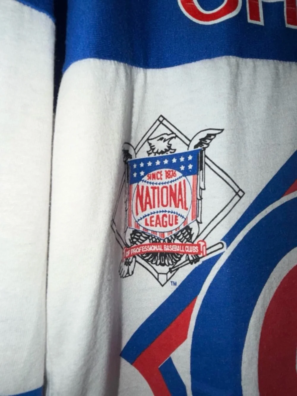 Vintage 80s 90s Chicago Cubs baseball AOP sweatshirt size medium